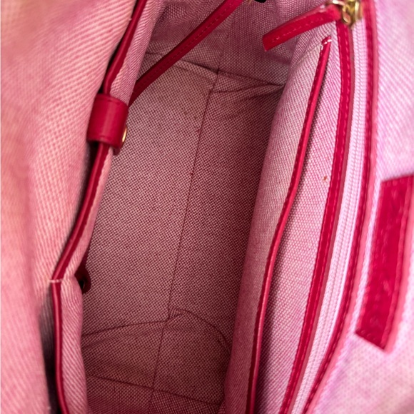 Dooney & Bourke Cherry Red Leather Crocodile Print Purse - Picture 4 of 9